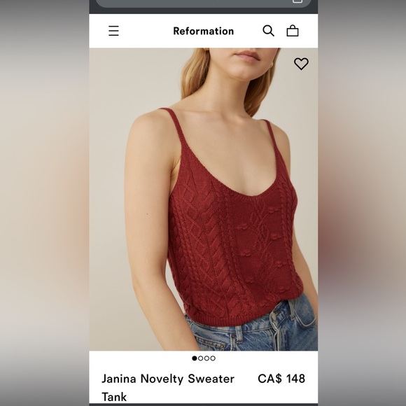 Brand new Reformation Janina Sweater Tank, size M - Picture 6 of 7